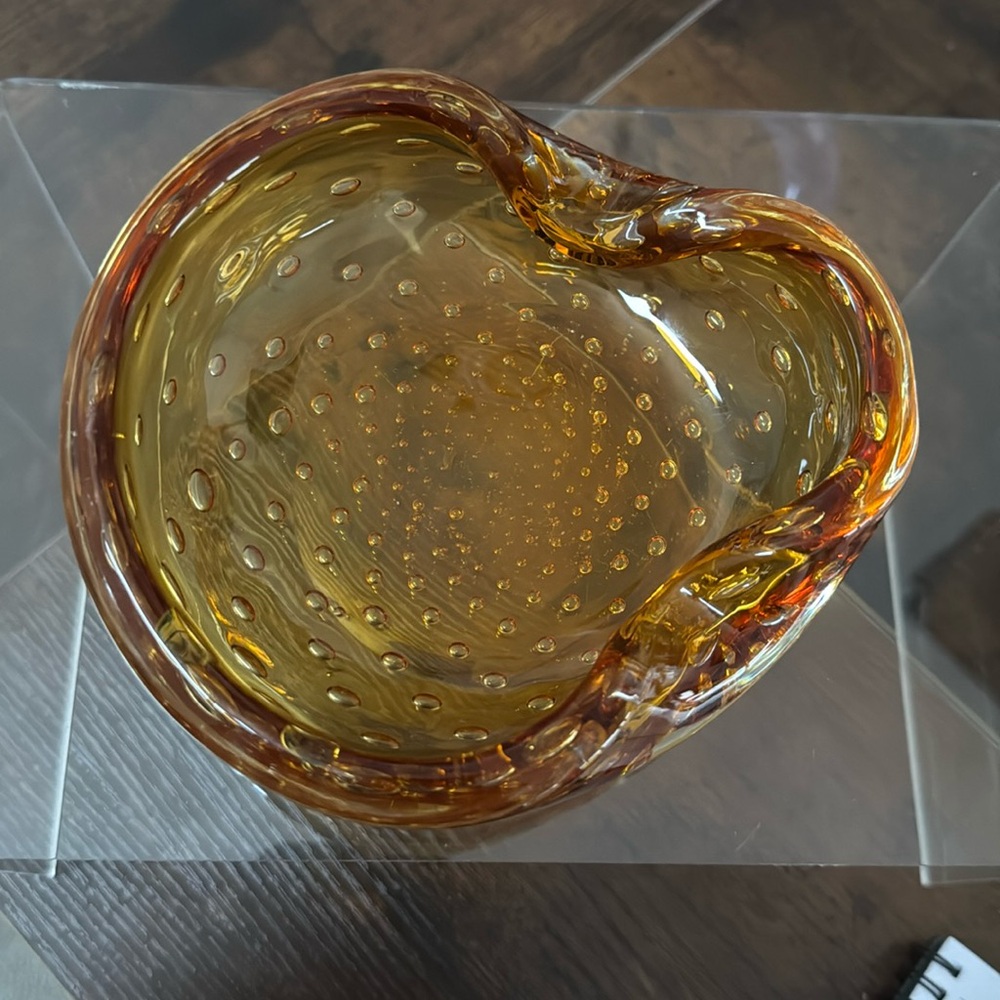Amber Murano Bullicante Ashtray/ Bowl